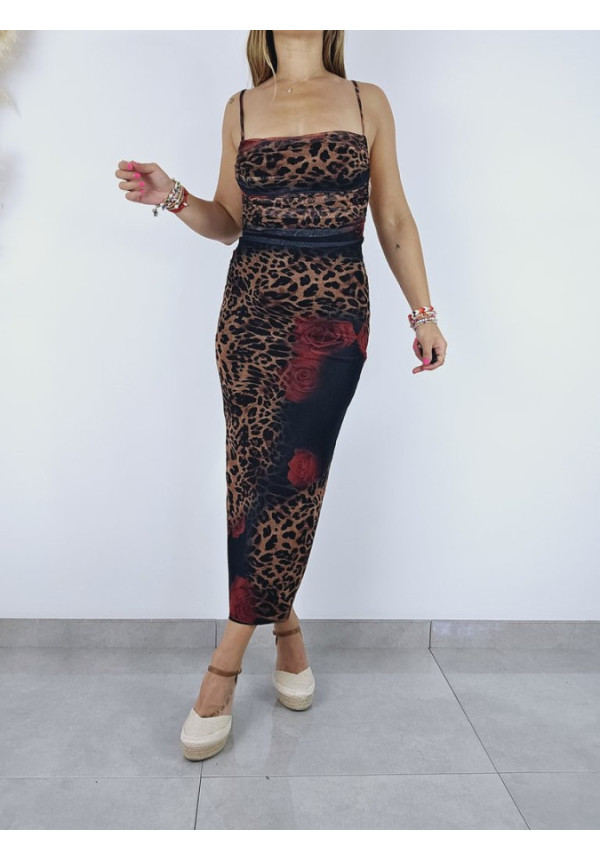Vestido Tul Leopardo