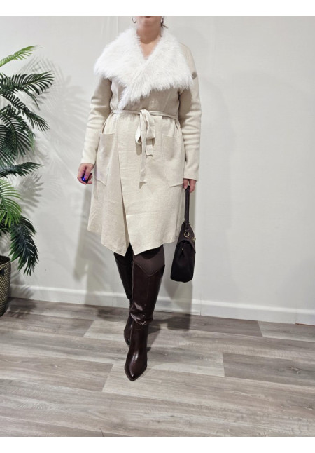 Chaqueta Punto Beige