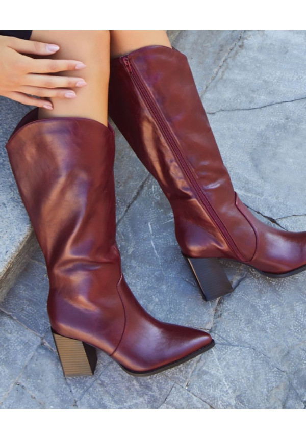 Bota Lisa Burdeos