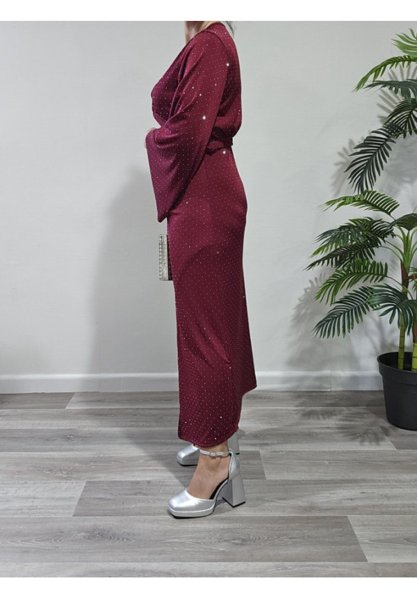 Conjunto Brillos Burdeos