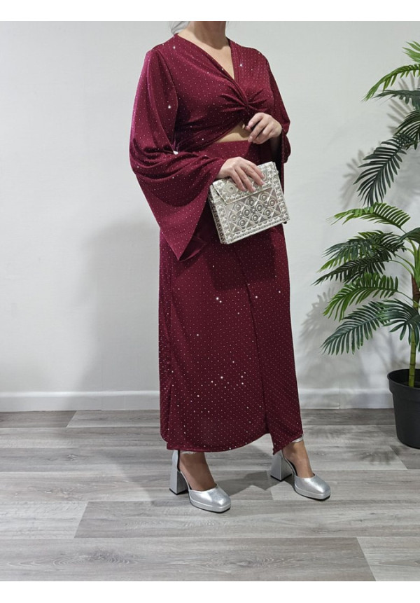 Conjunto Brillos Burdeos